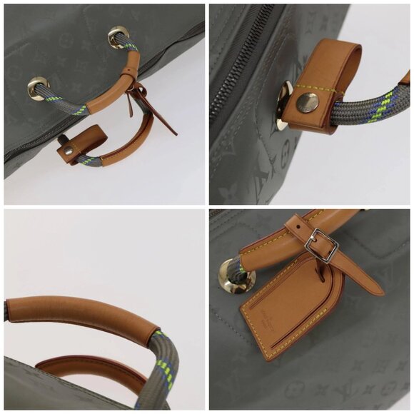 LOUIS VUITTON Titanium Keepall Bandouliere 50 Bag Silver M43886 LV Auth 108706A - Picture 16 of 16